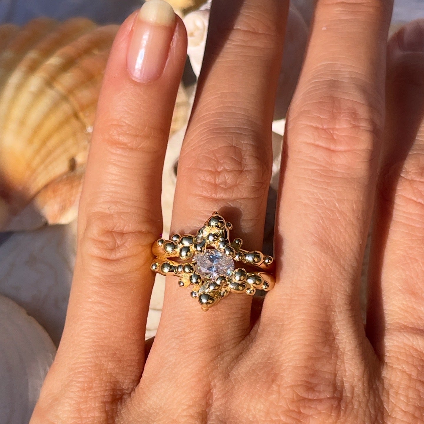 "Mer me" Encrusted Bubble Ring