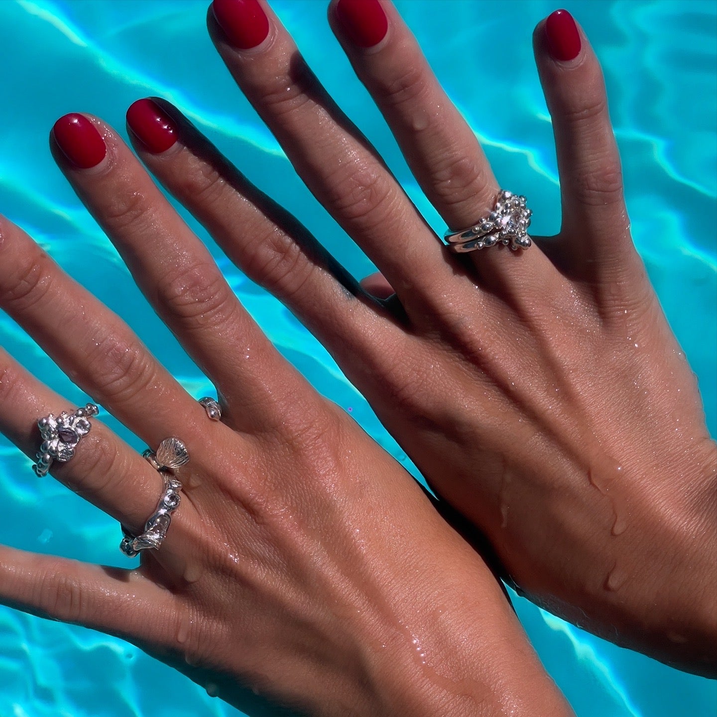 Encrusted Open Shell and Oyster Ring
