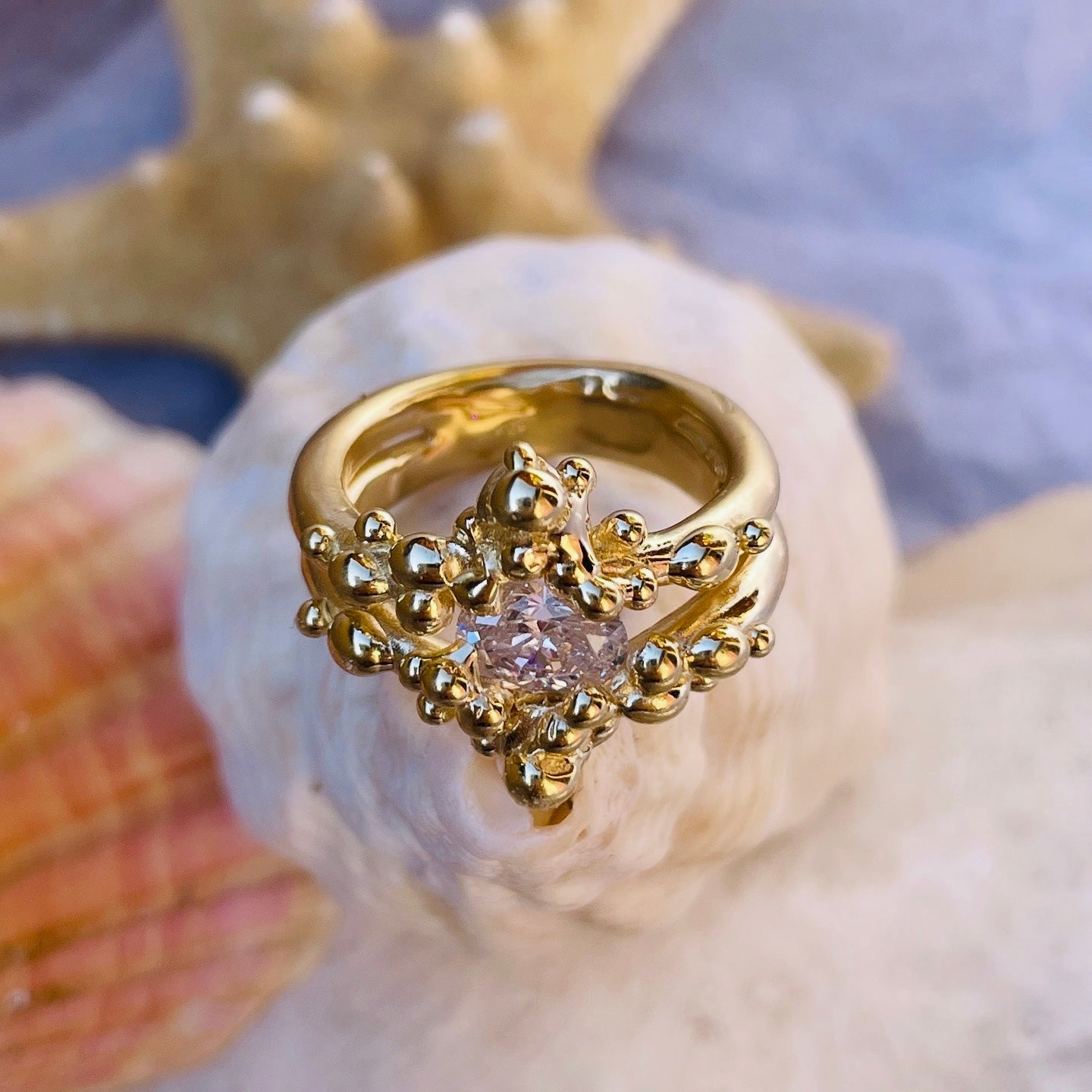 "Mer me" Encrusted Bubble Ring