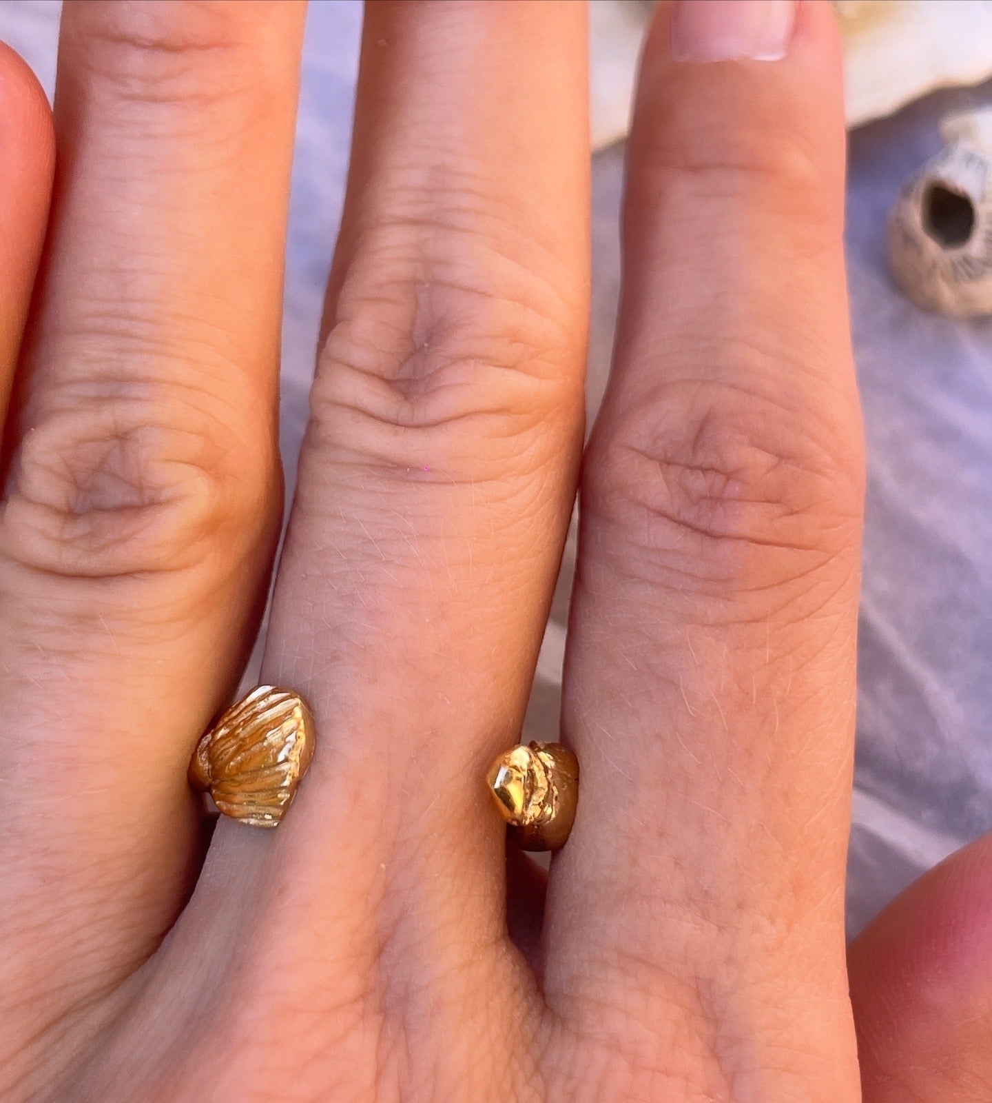 Encrusted Open Shell and Oyster Ring