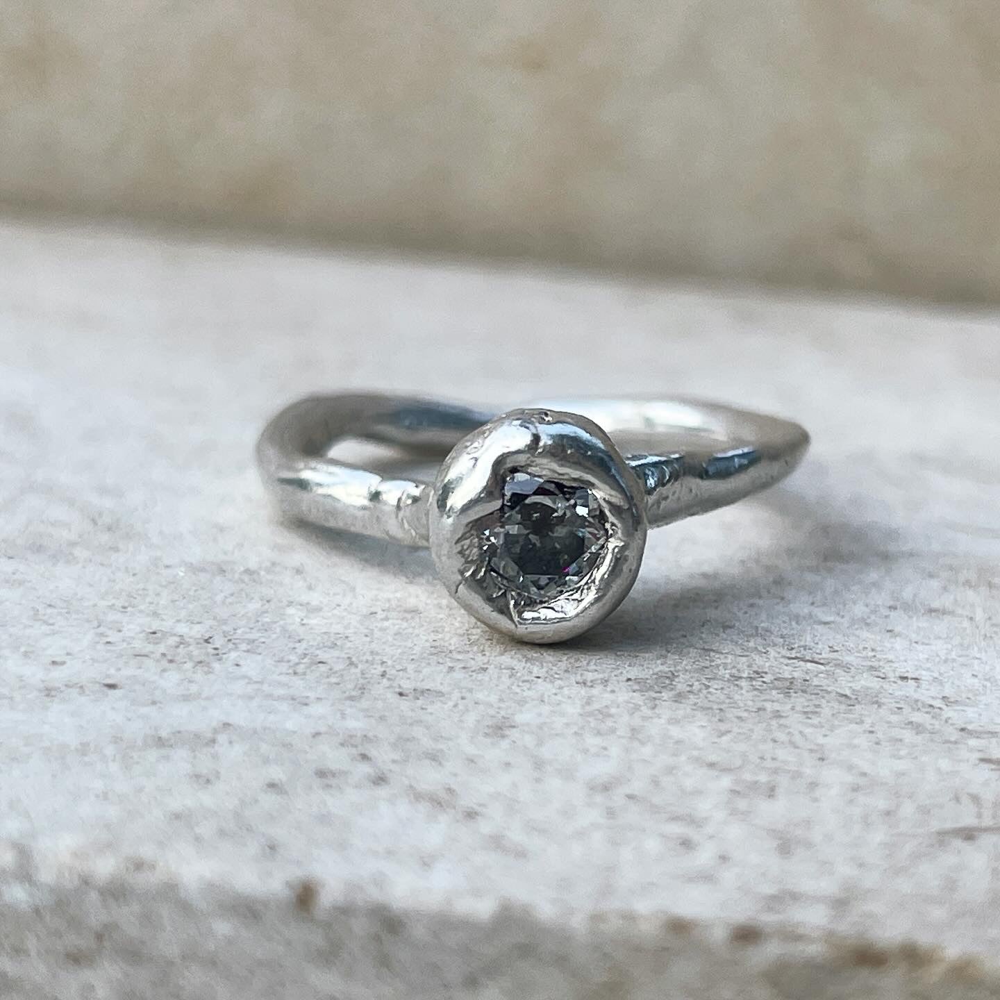 Tiny Pebble Solitaire Ring