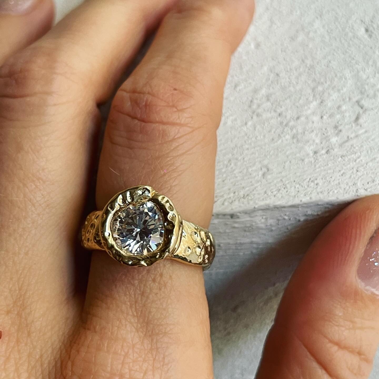 Bright Sirius on Beach solitaire ring