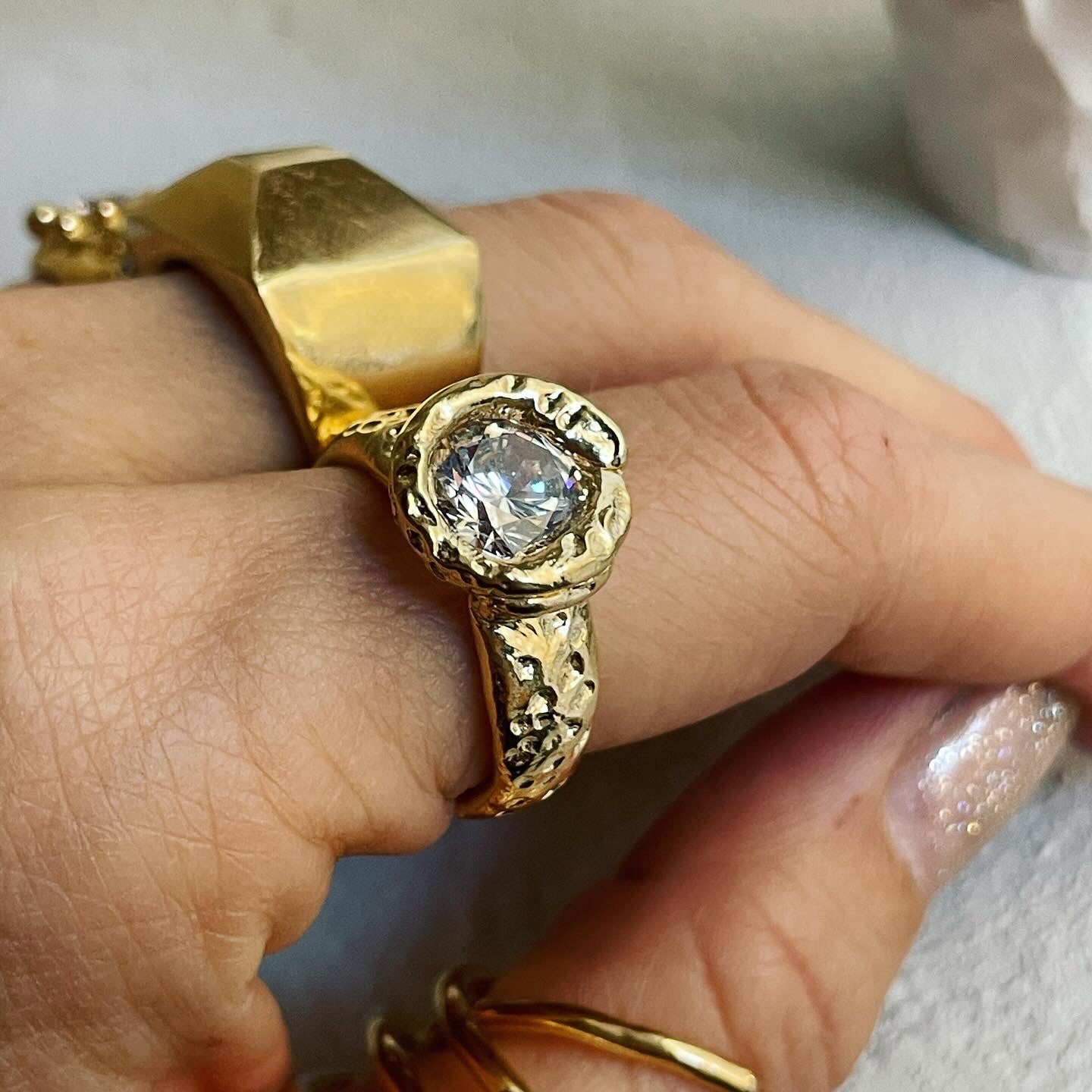 Bright Sirius on Beach solitaire ring