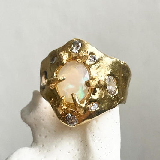 Deep Sea Creature Opal Statement Ring