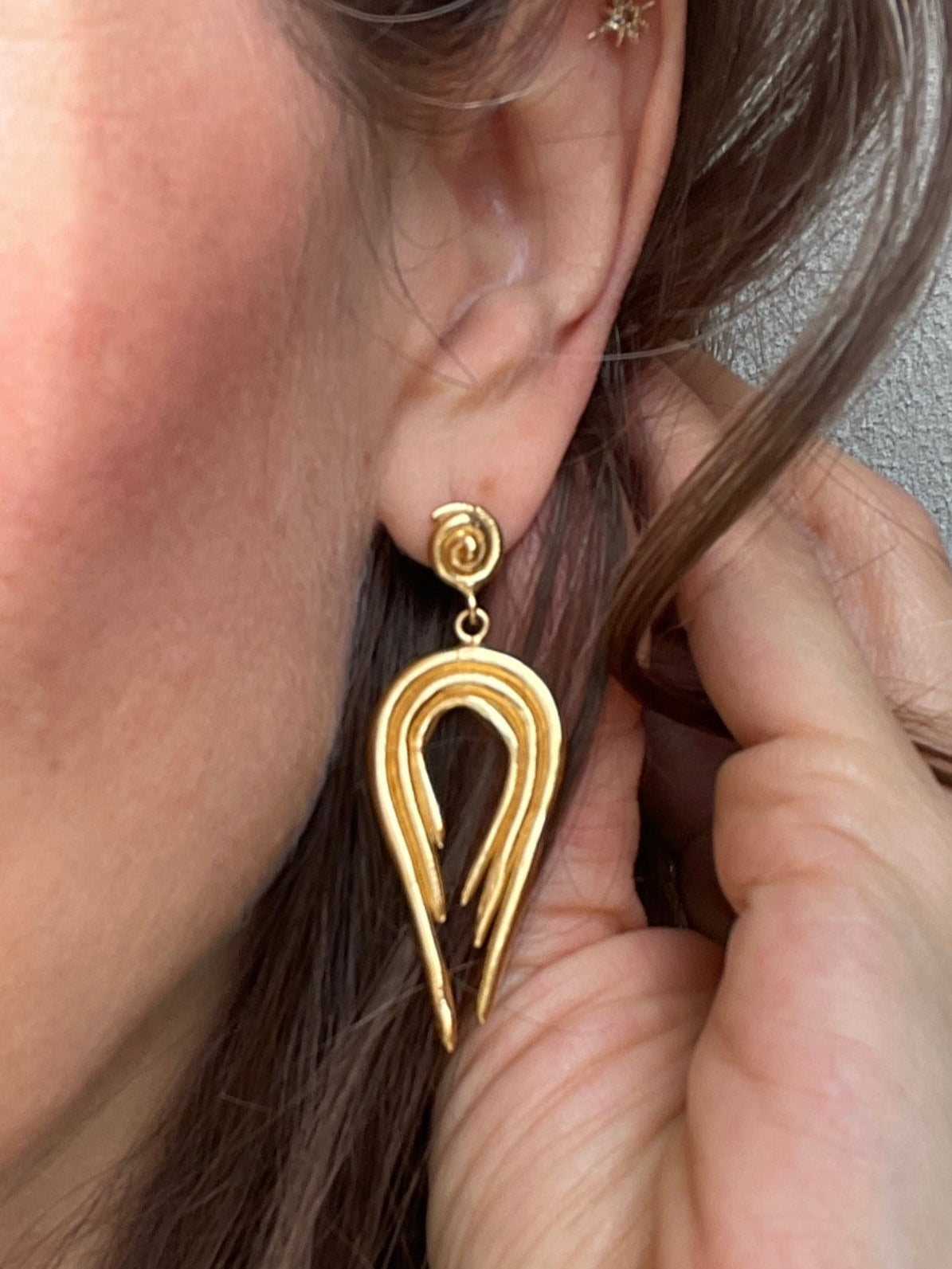 Seaweed & Ocean Snail Dangle Earrings