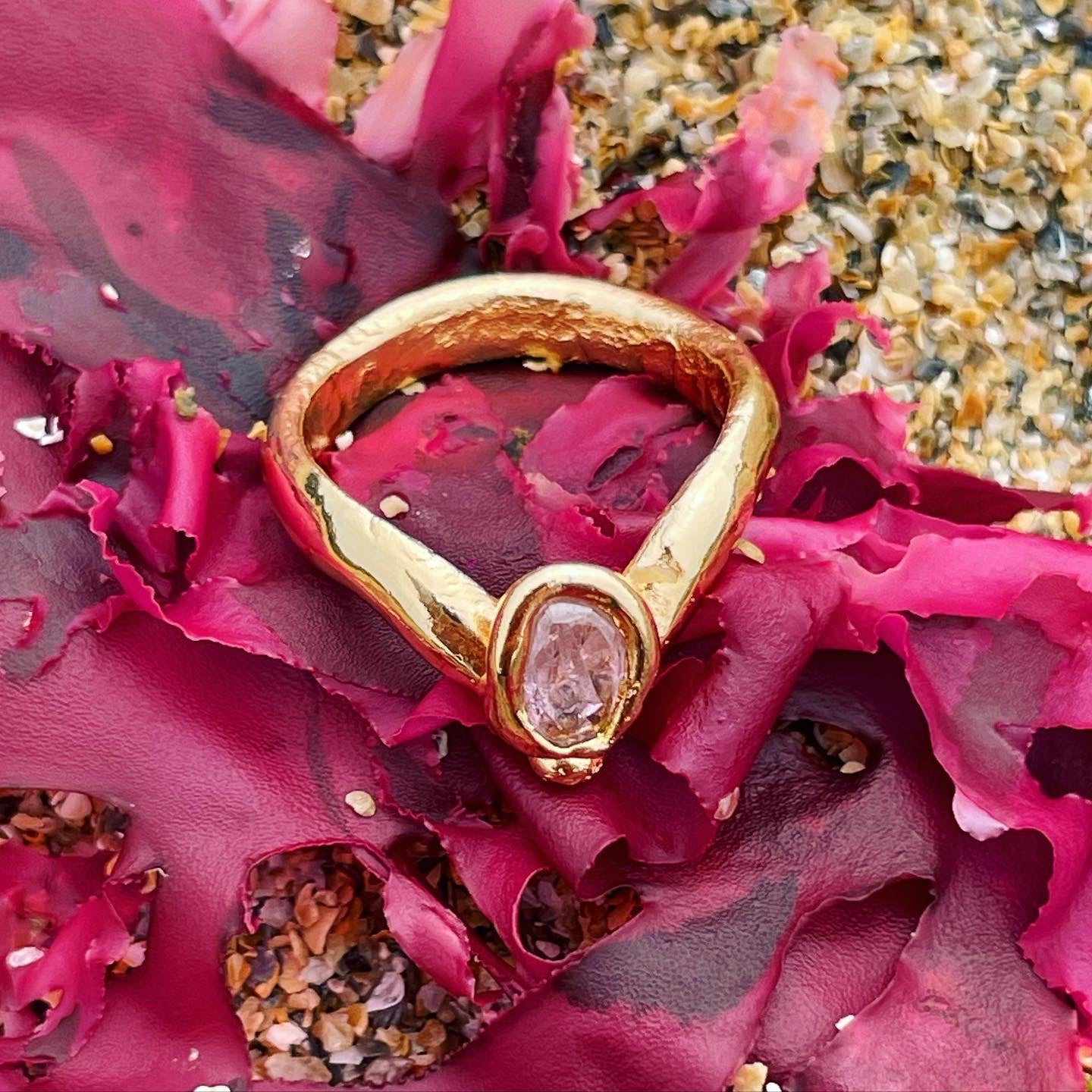 Oval Galaxy Pink Stacking Ring