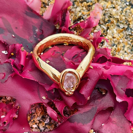 Oval Galaxy Pink Stacking Ring