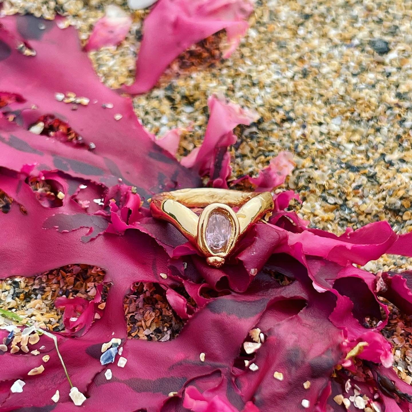 Oval Galaxy Pink Stacking Ring