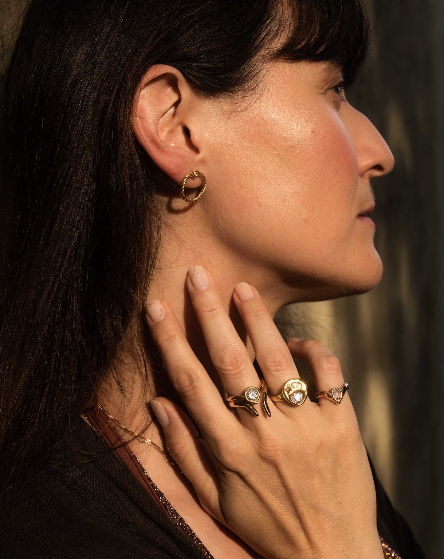 Solitaire V-shaped Stacking Ring