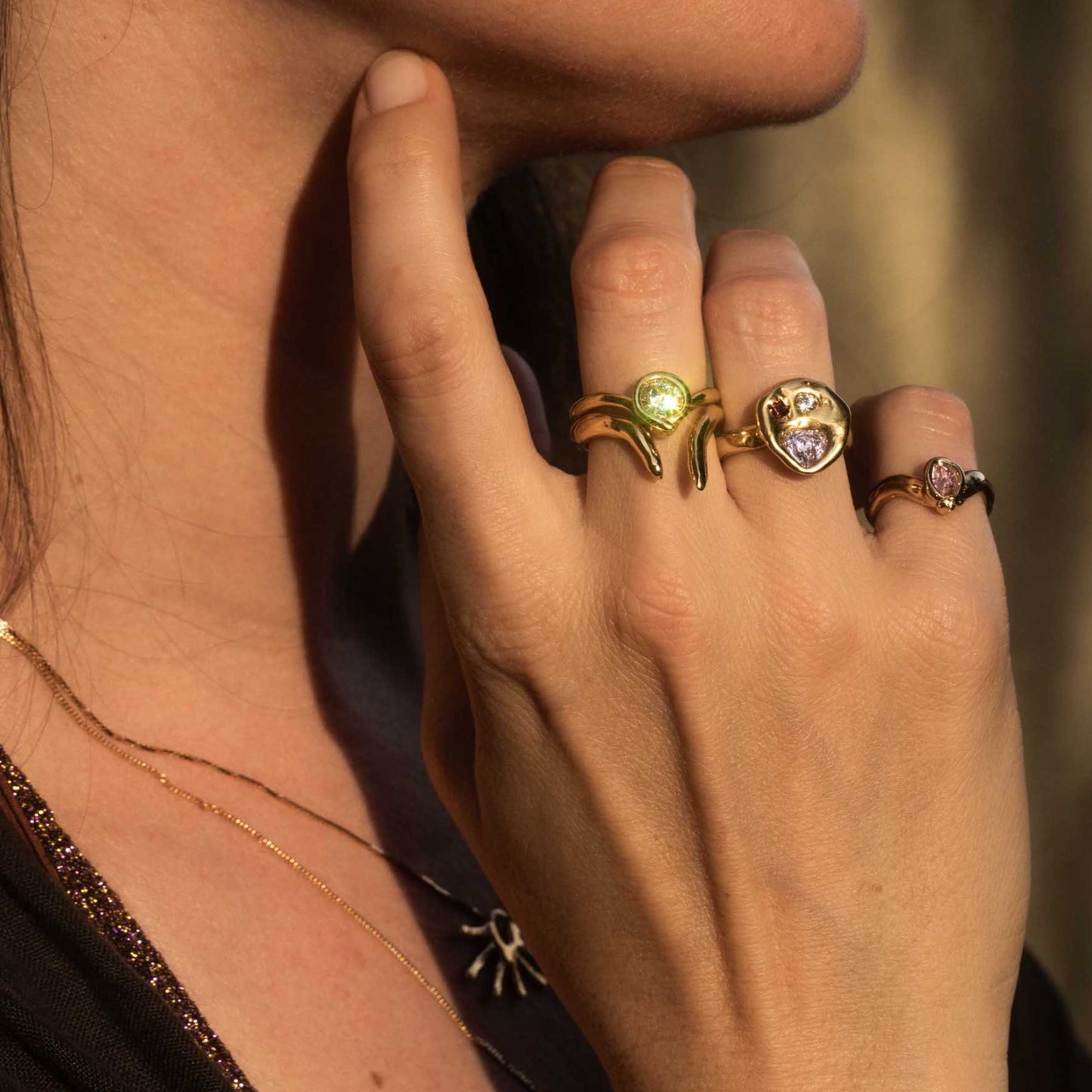 Solitaire V-shaped Stacking Ring