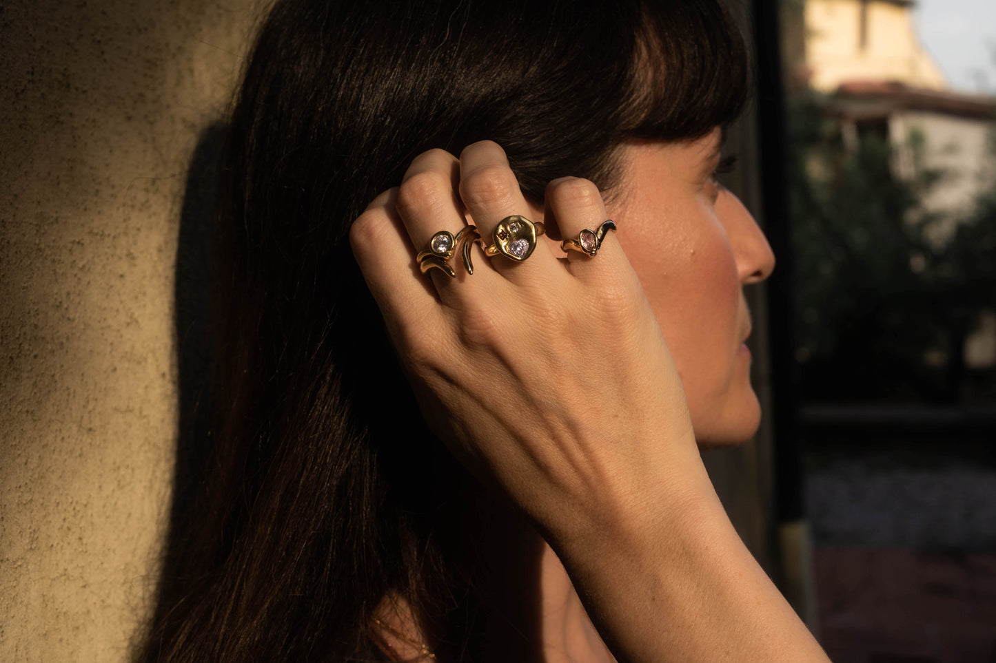 Solitaire V-shaped Stacking Ring