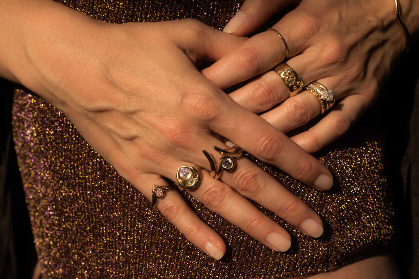 Solitaire V-shaped Stacking Ring
