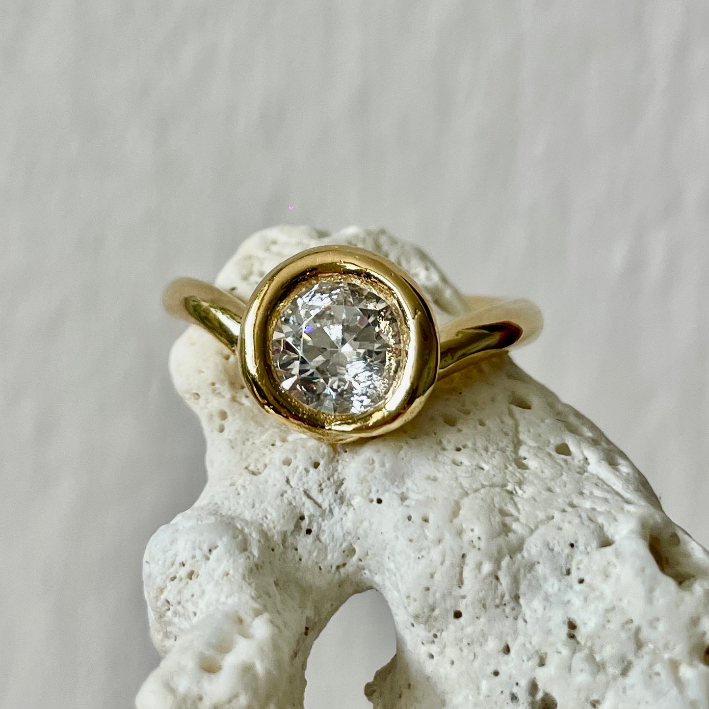 Solitaire V-shaped Stacking Ring