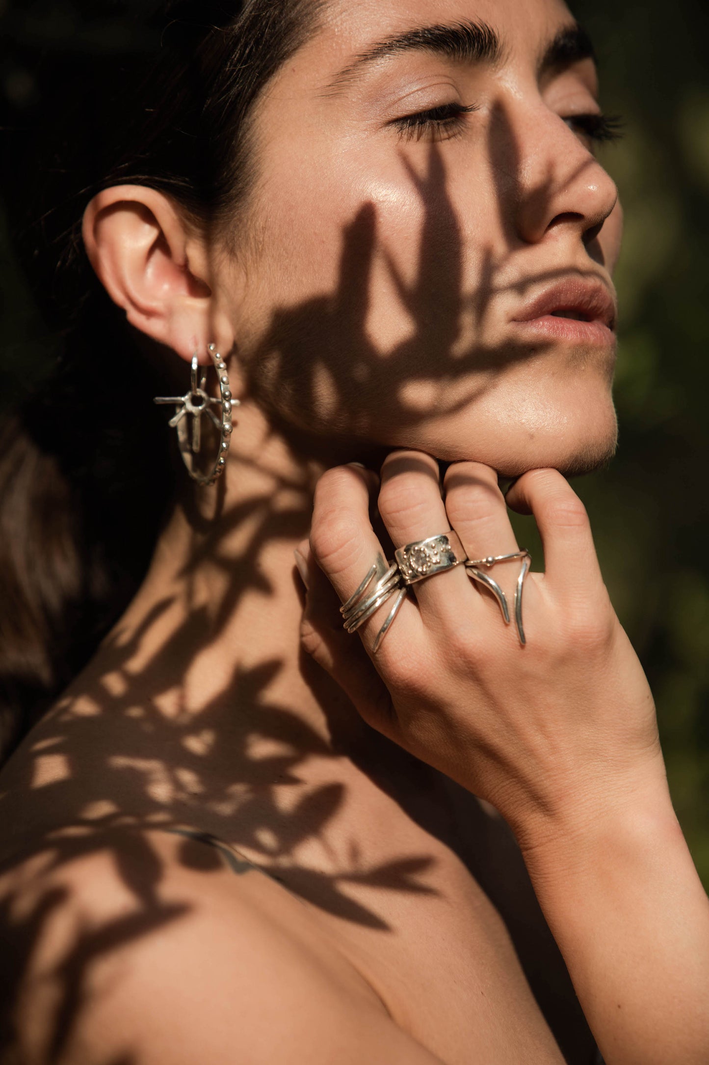 Anemone Stitch Long Thorns open Stacking Ring