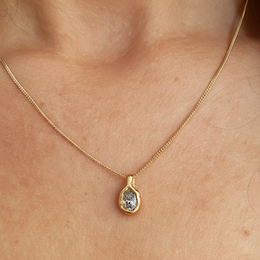 Tiny oval Pebble Necklace