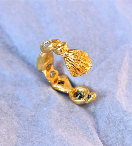Encrusted Open Shell and Oyster Ring