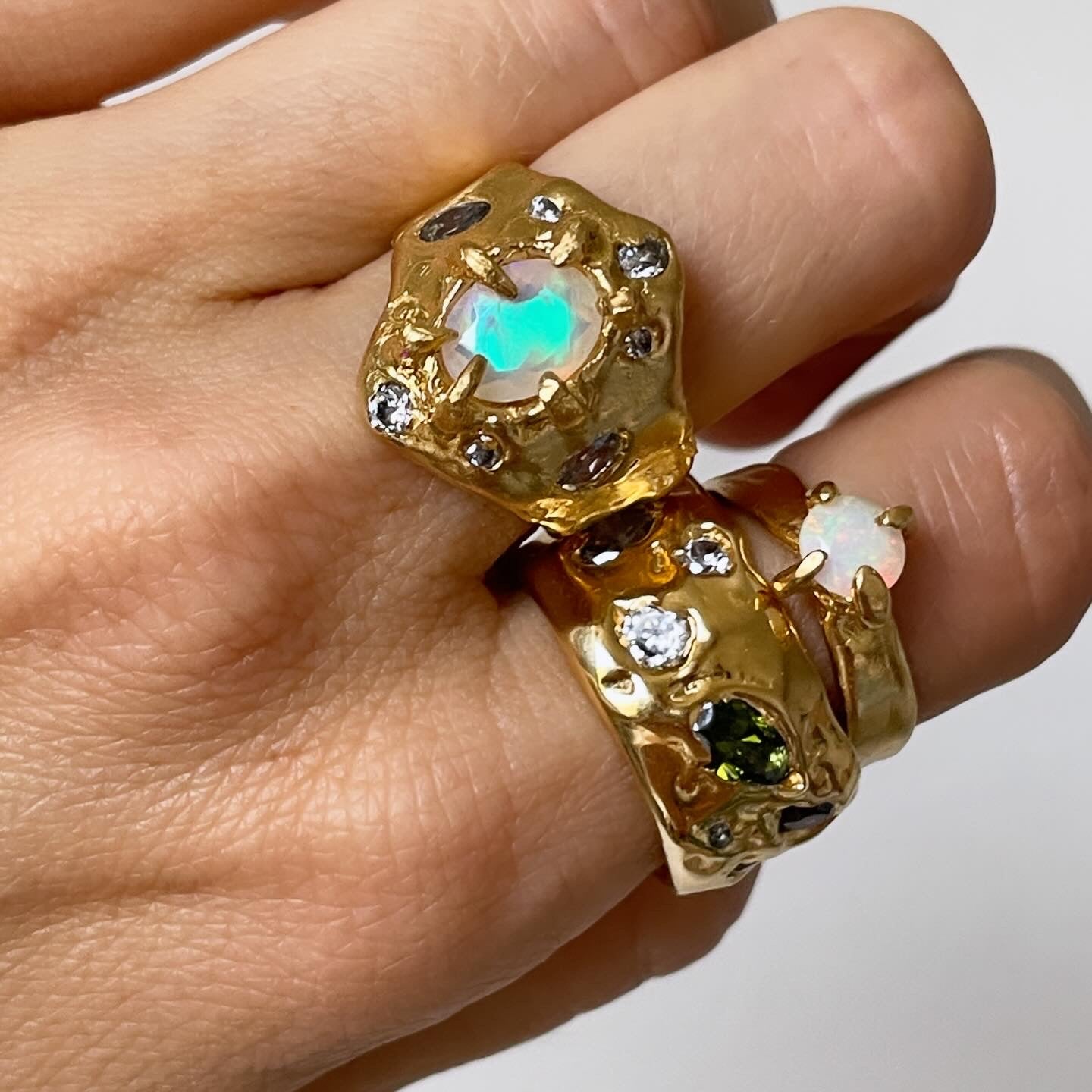 Deep Sea Creature Opal Statement Ring