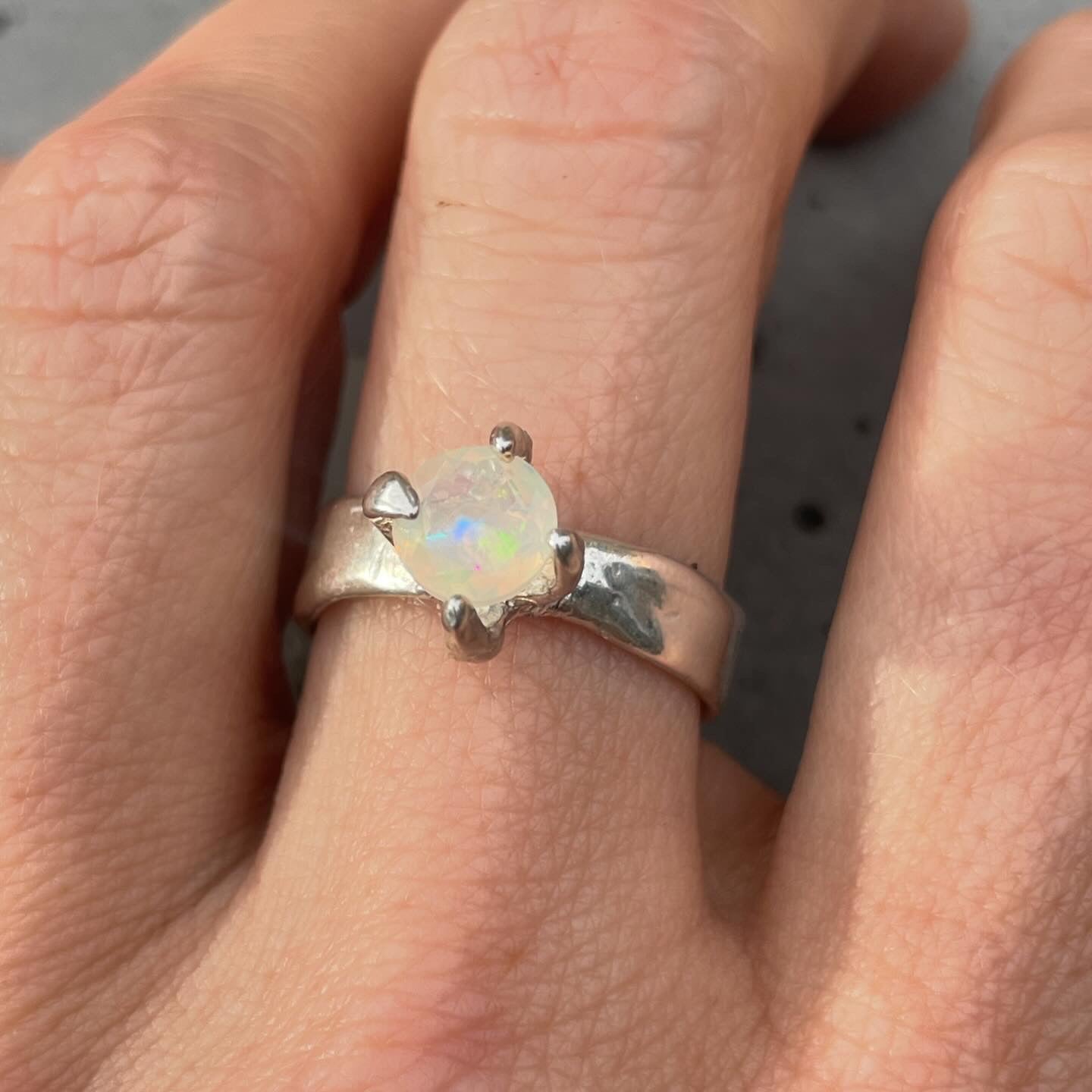 Milky Way Solitaire Opal Ring