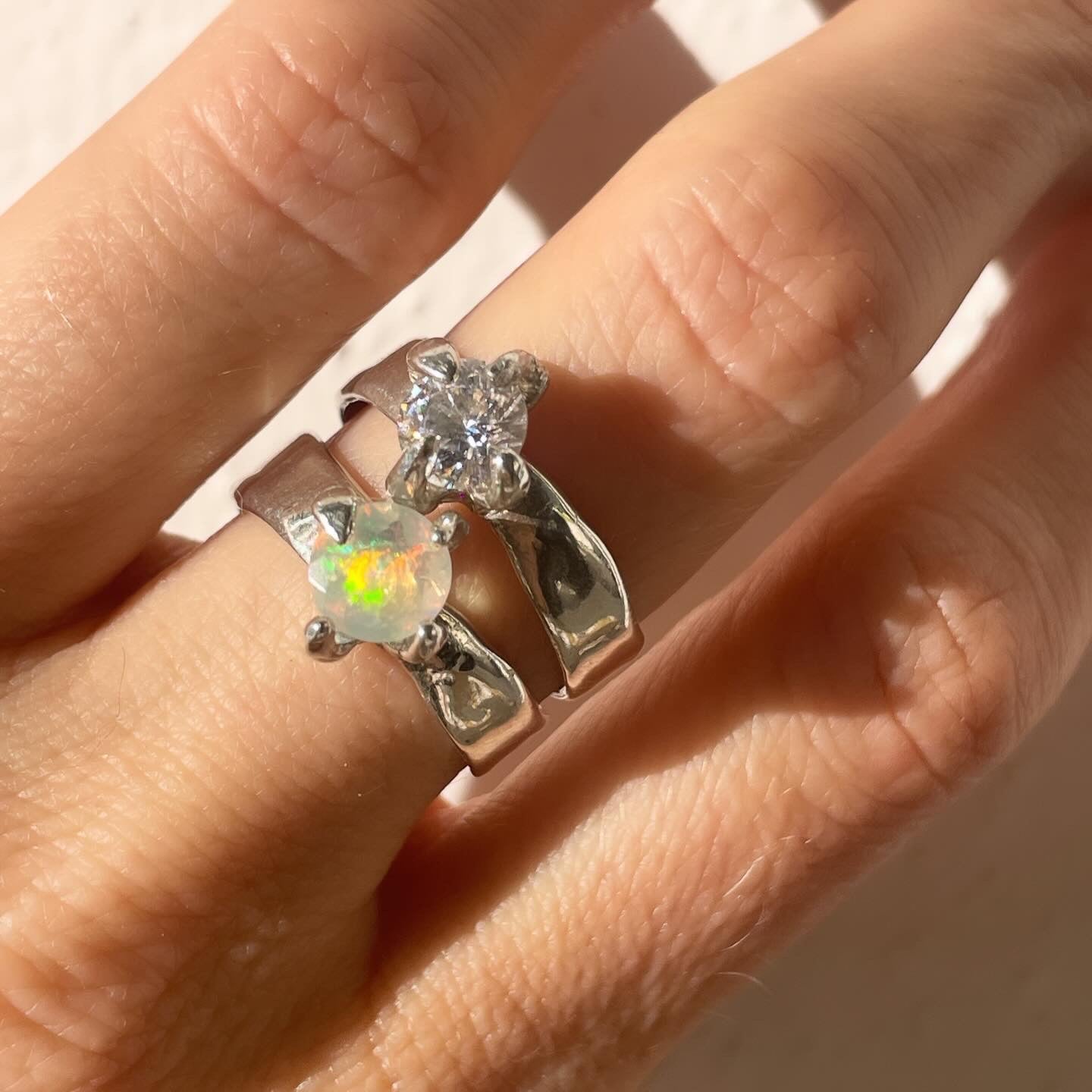 Milky Way Solitaire Opal Ring