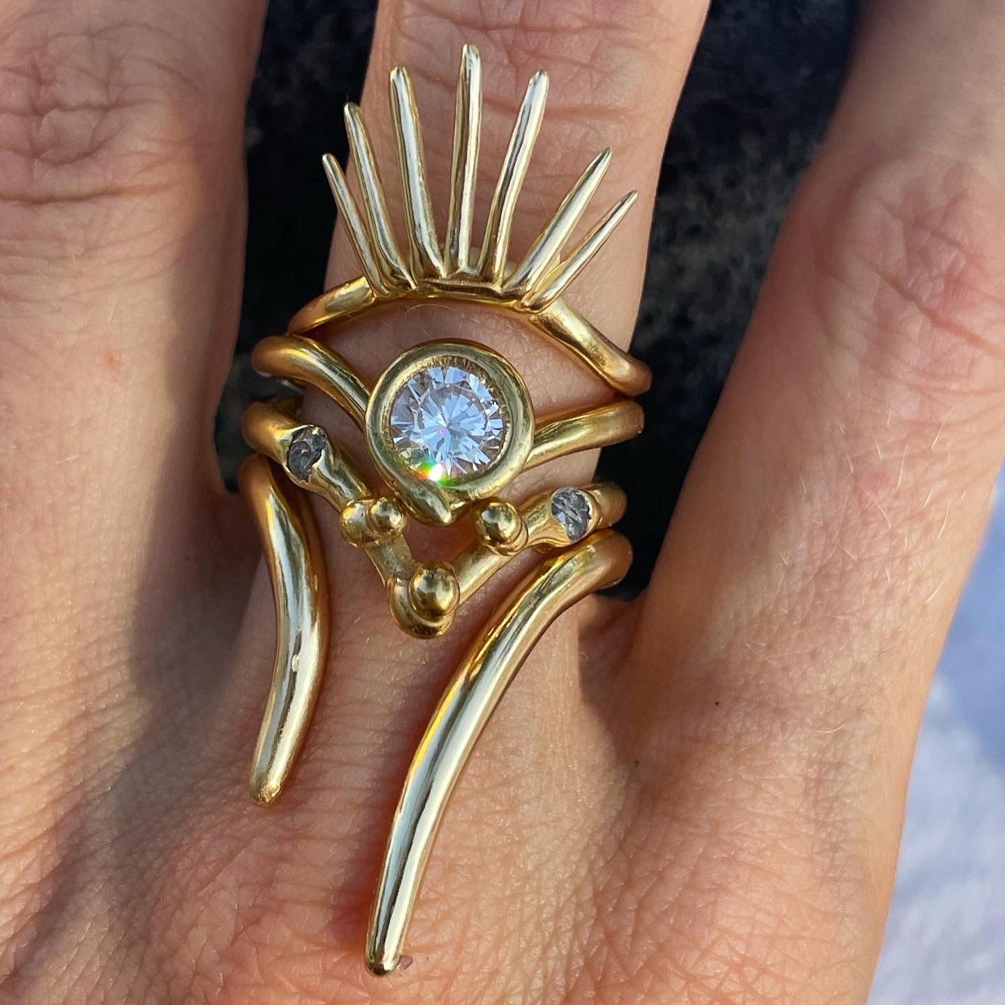 Sun Crown Stacking Ring