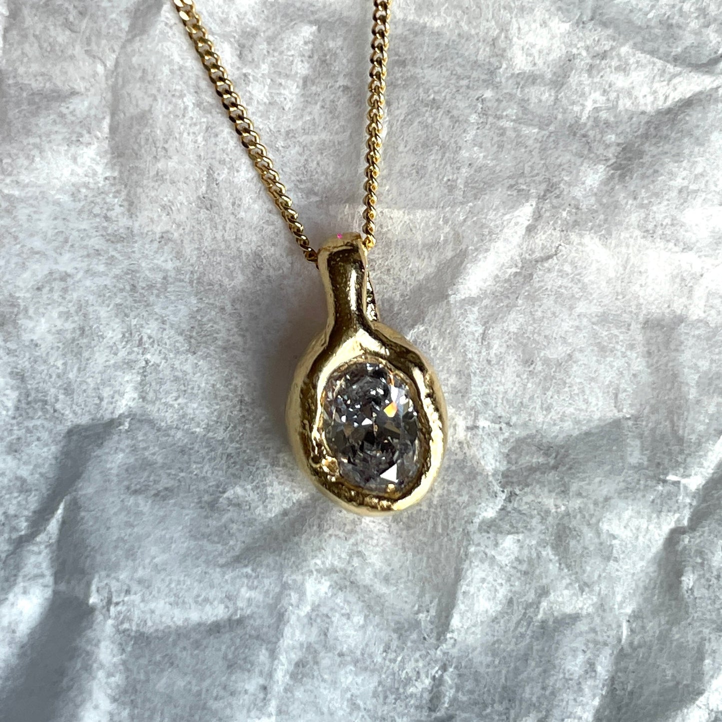 Tiny oval Pebble Necklace