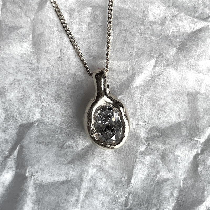 Tiny oval Pebble Necklace